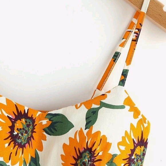 Sunflower Print Cami Mini Dress - Picture 3 of 6